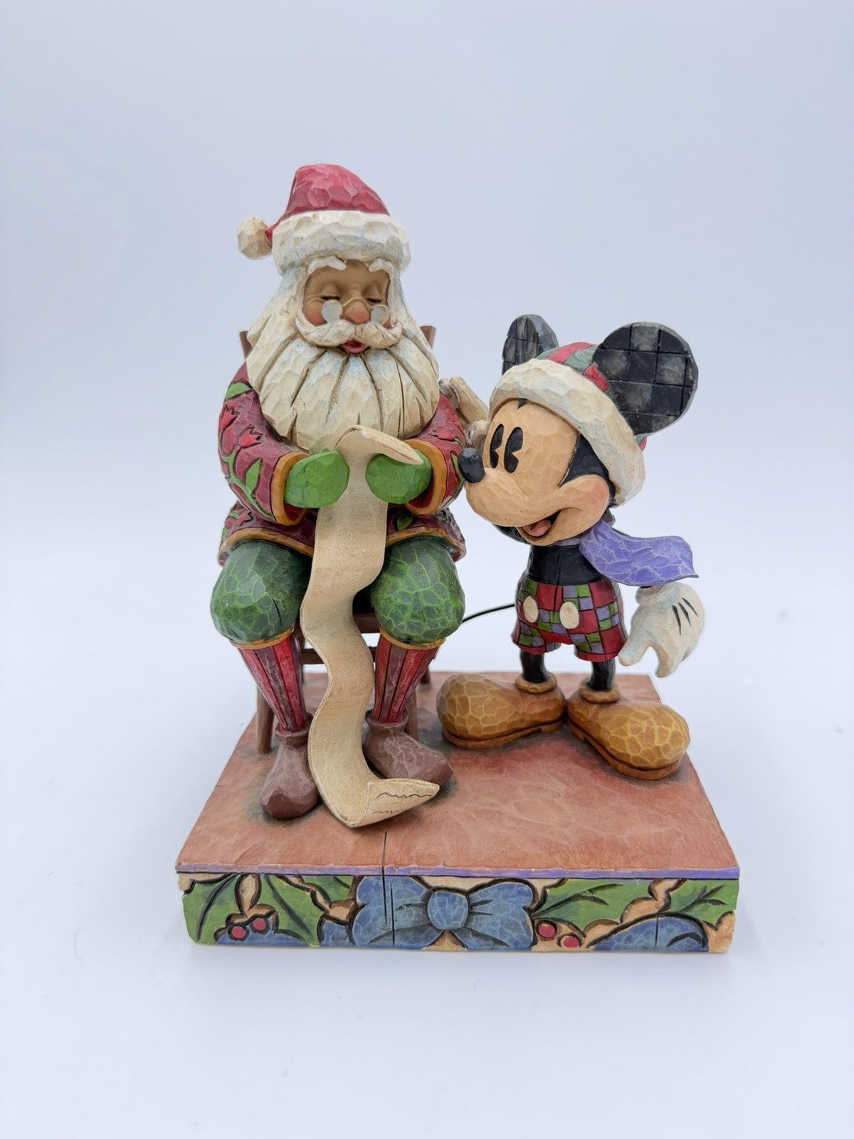 Jim Shore Mickey Mouse Santa  Checking it Twice Christmas Ornament 7” Sculpture