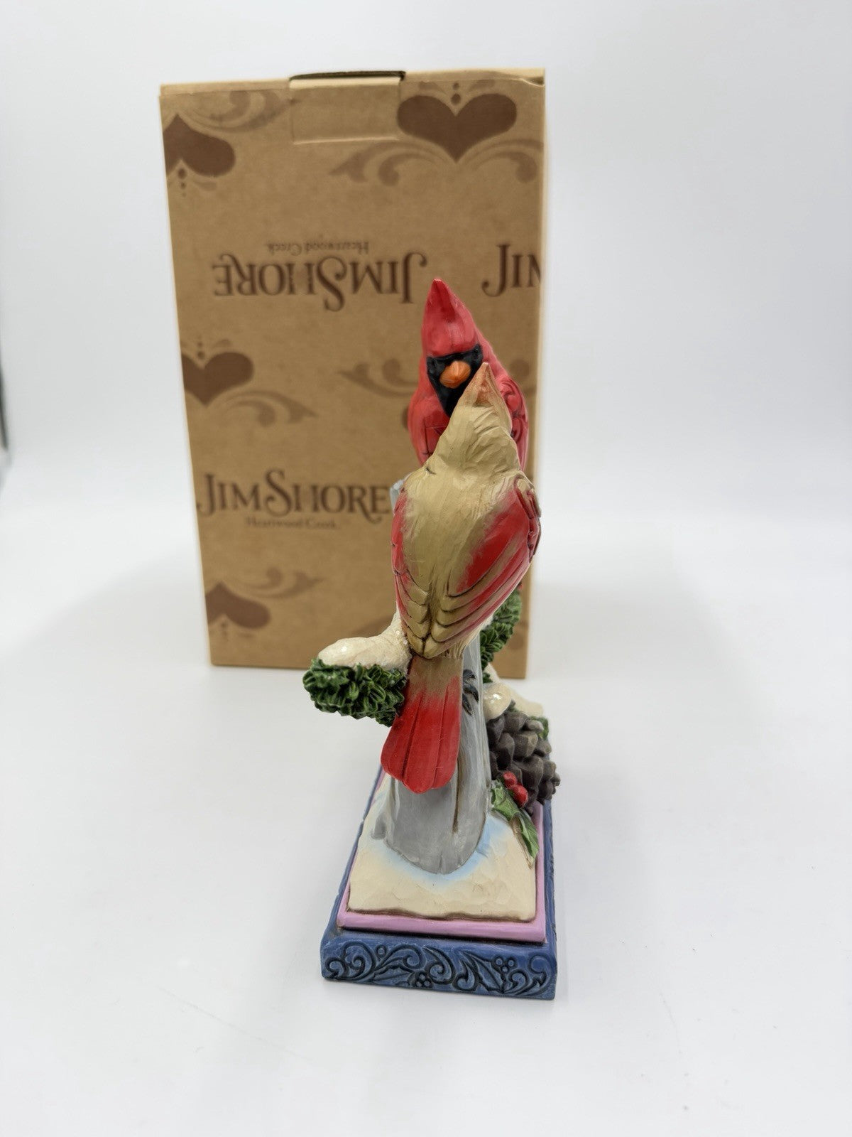 Rare Jim Shore Cardinals Pair Birds on Branch Peace Love & harmony Figurine 6”