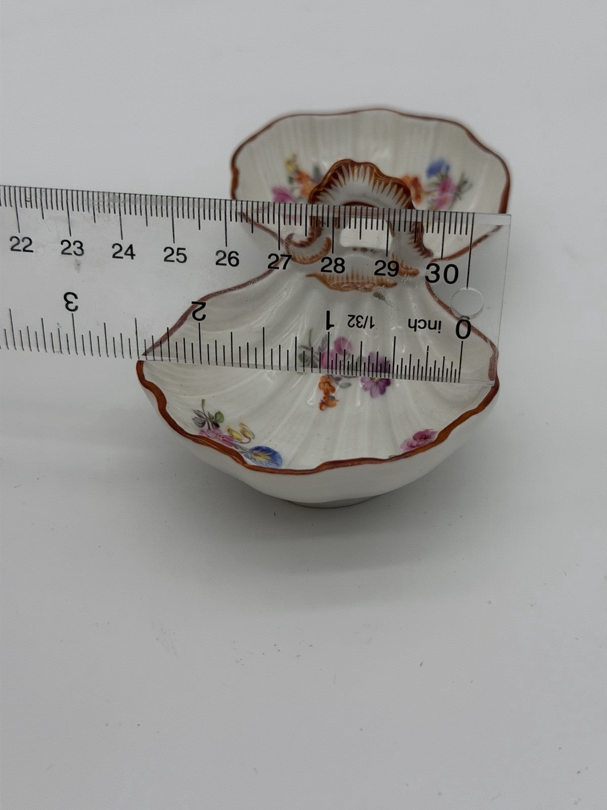 Antique Meissen porcelain double sided dish /tray floral painted 18th century