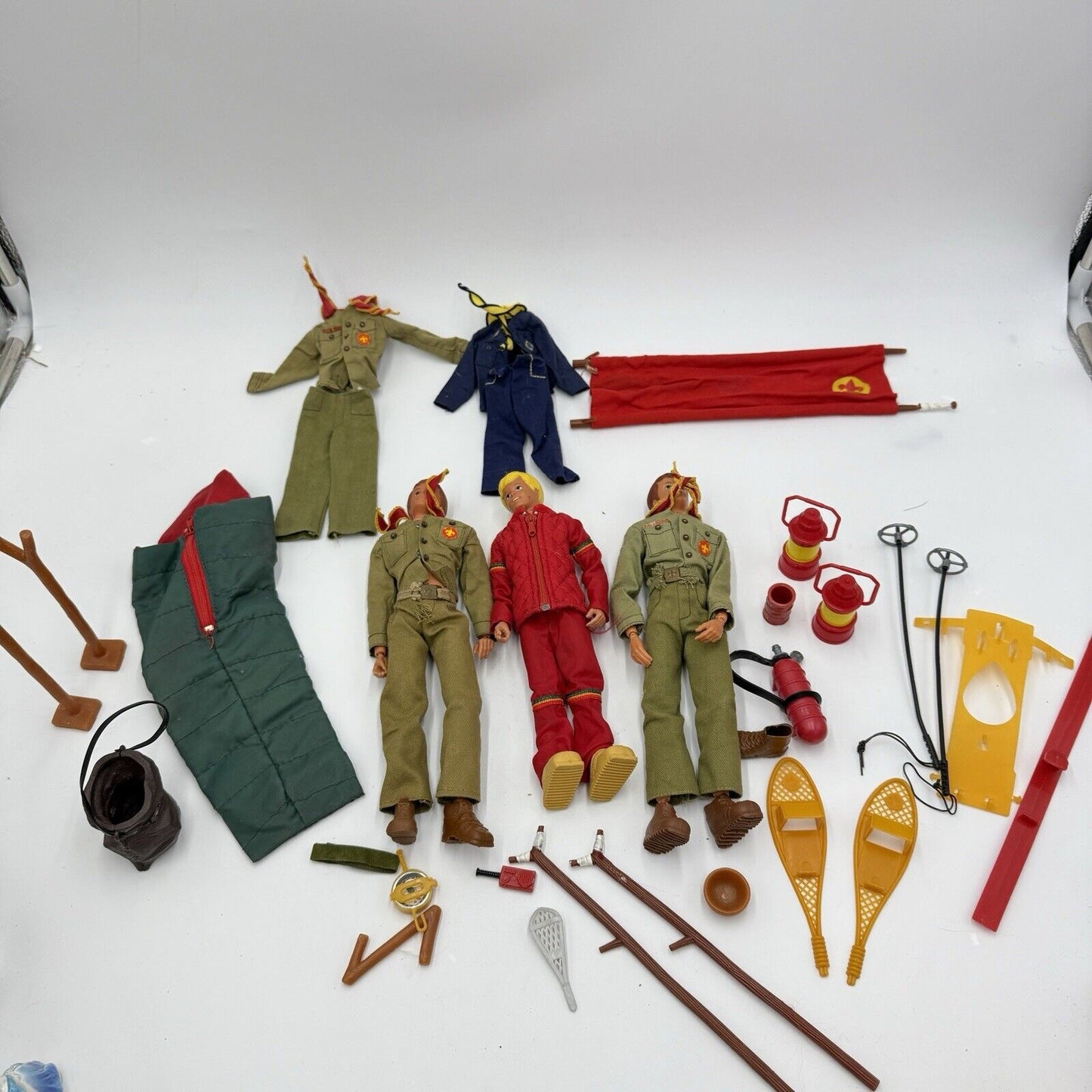 Vtg 1974 Kenner Boy Scout Cub Scout Dolls and Camping Set w/ accessories