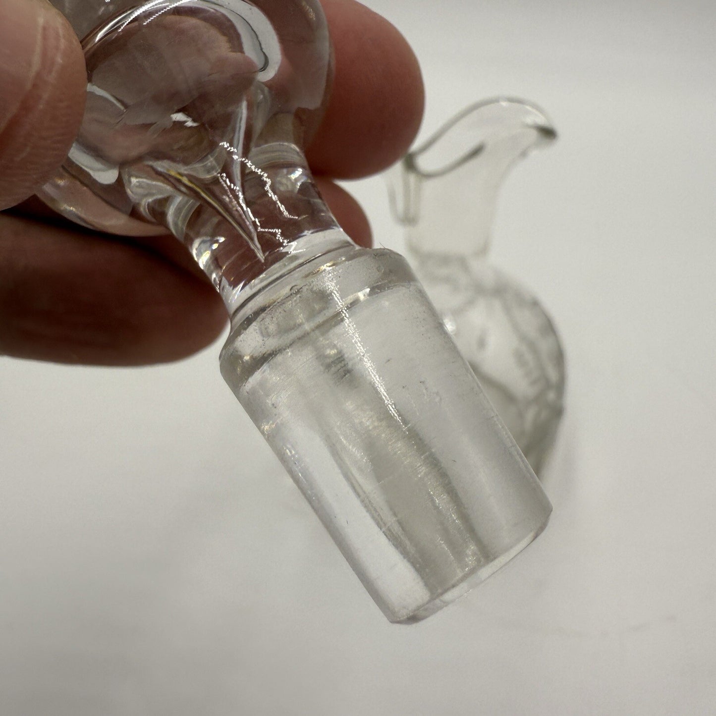 Antique Hawkes Etched Oil & Vinegar pitcher W/ Glass Stopper Rare Signed 5.5in
