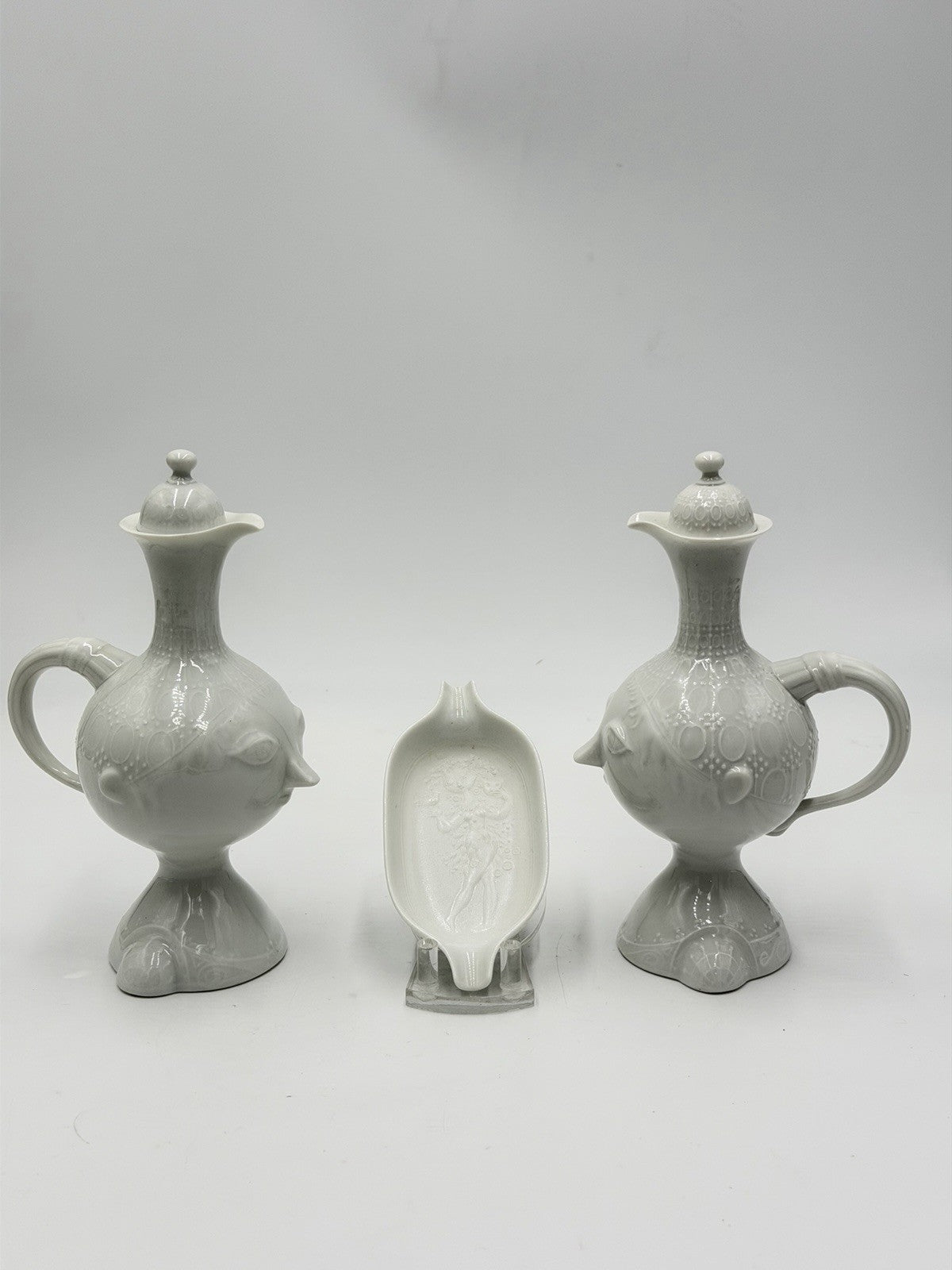 Rosenthal Bjorn Wiinblad Studio Line Romanze Face Head Cruets Porcelain & Tray