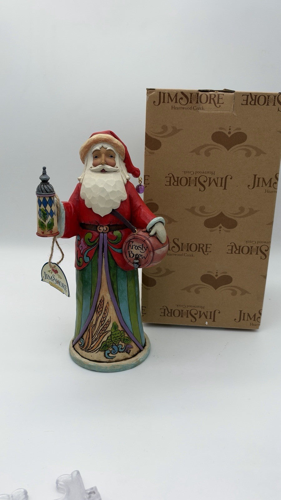 Rare Jim Shore Heartwood Creek Christmas Spirits Santa A toast to good tidings