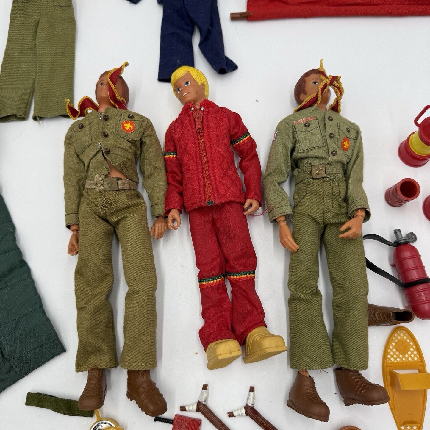 Vtg 1974 Kenner Boy Scout Cub Scout Dolls and Camping Set w/ accessories