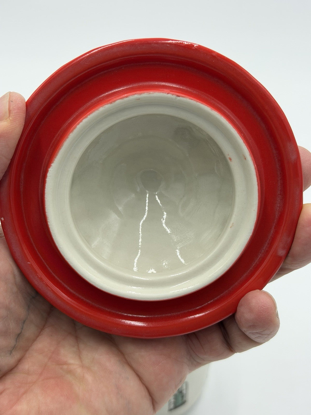 Anthropologie Cozy Home Red Village Rooftop Lid Christmas Coffee Tea Mug Rare