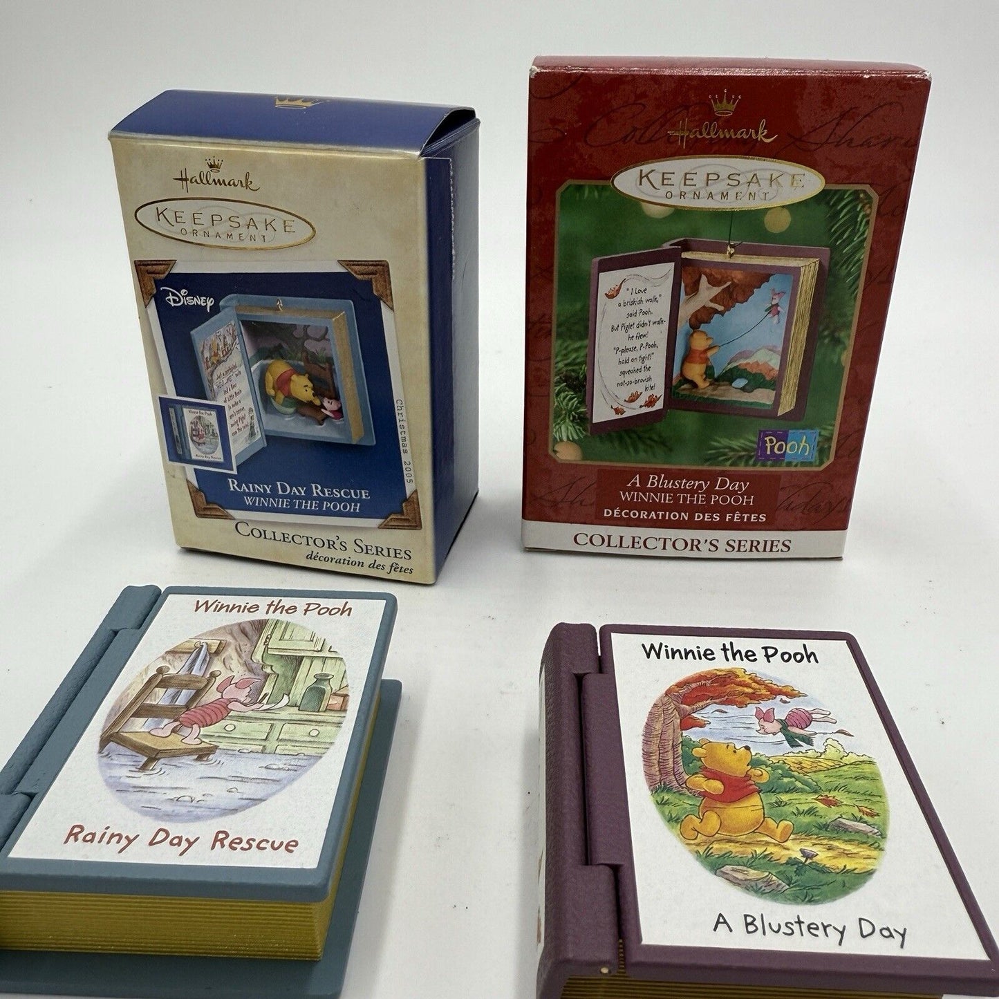 Hallmark Cards Winnie The Pooh Book Series Ornaments 2000 & 2005