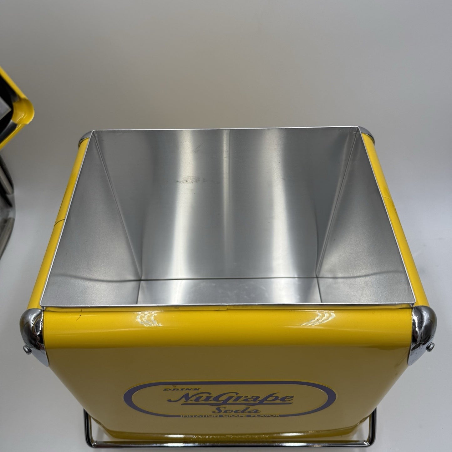 Vintage Style Cooler Advertising Nu-Grape Soda Retro Products Yellow Picnic CA