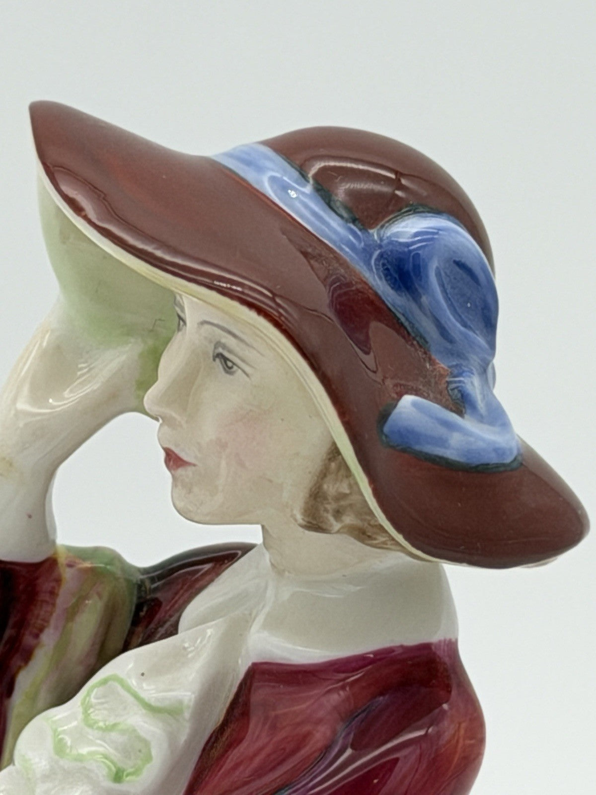 Royal Doulton England Porcelain Top of the Hill Lady Red Dress HN 1834 Figurine