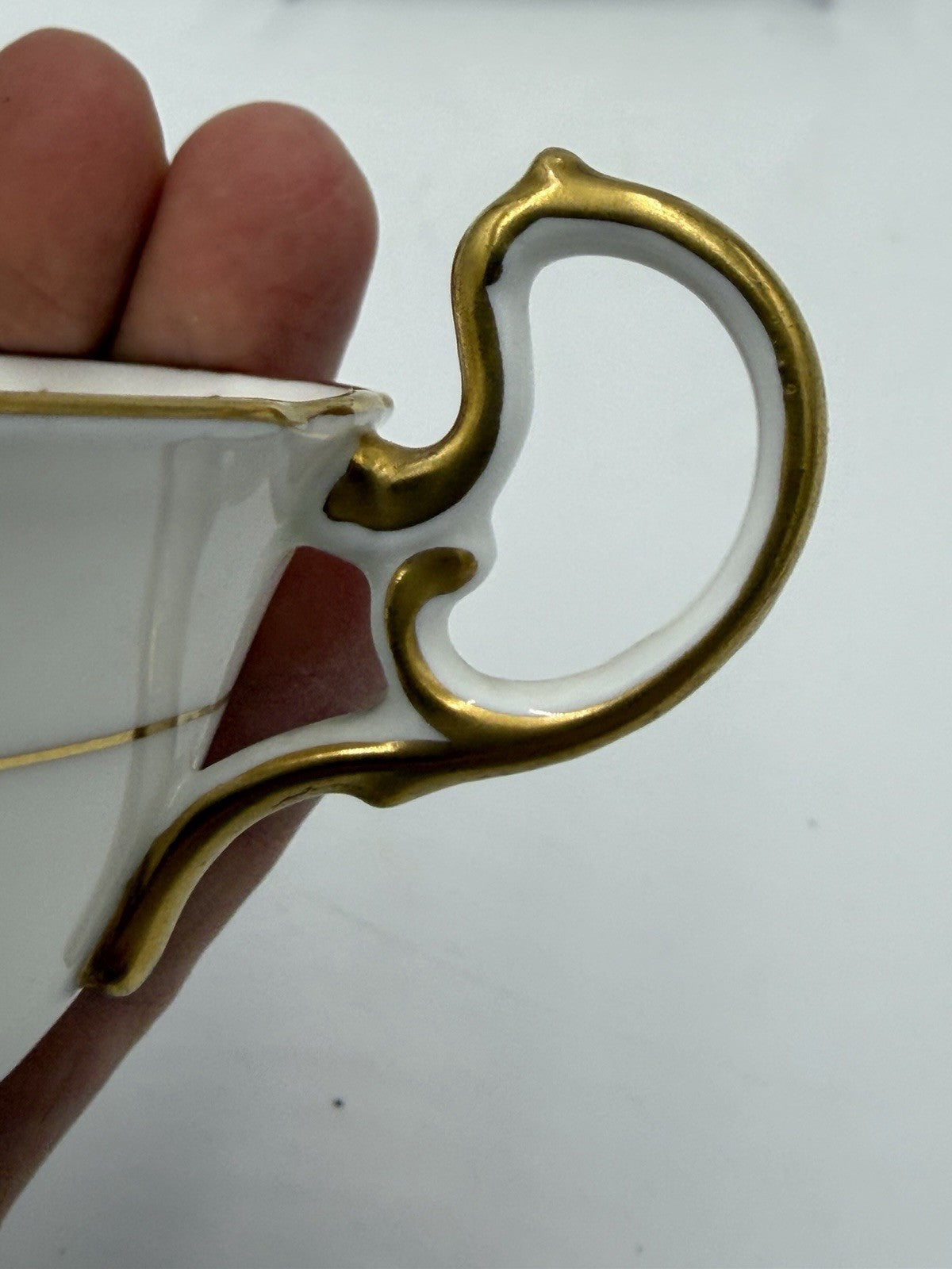 Rare Vintage Aynsley Porcelain England Tea Cup & Saucer Painted Gold Gilt Set