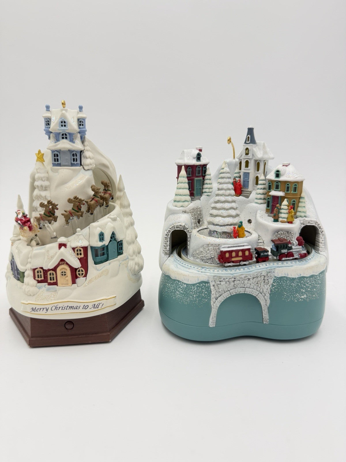 Hallmark Merry Christmas To All & Home For The Holidays Animated Ornaments