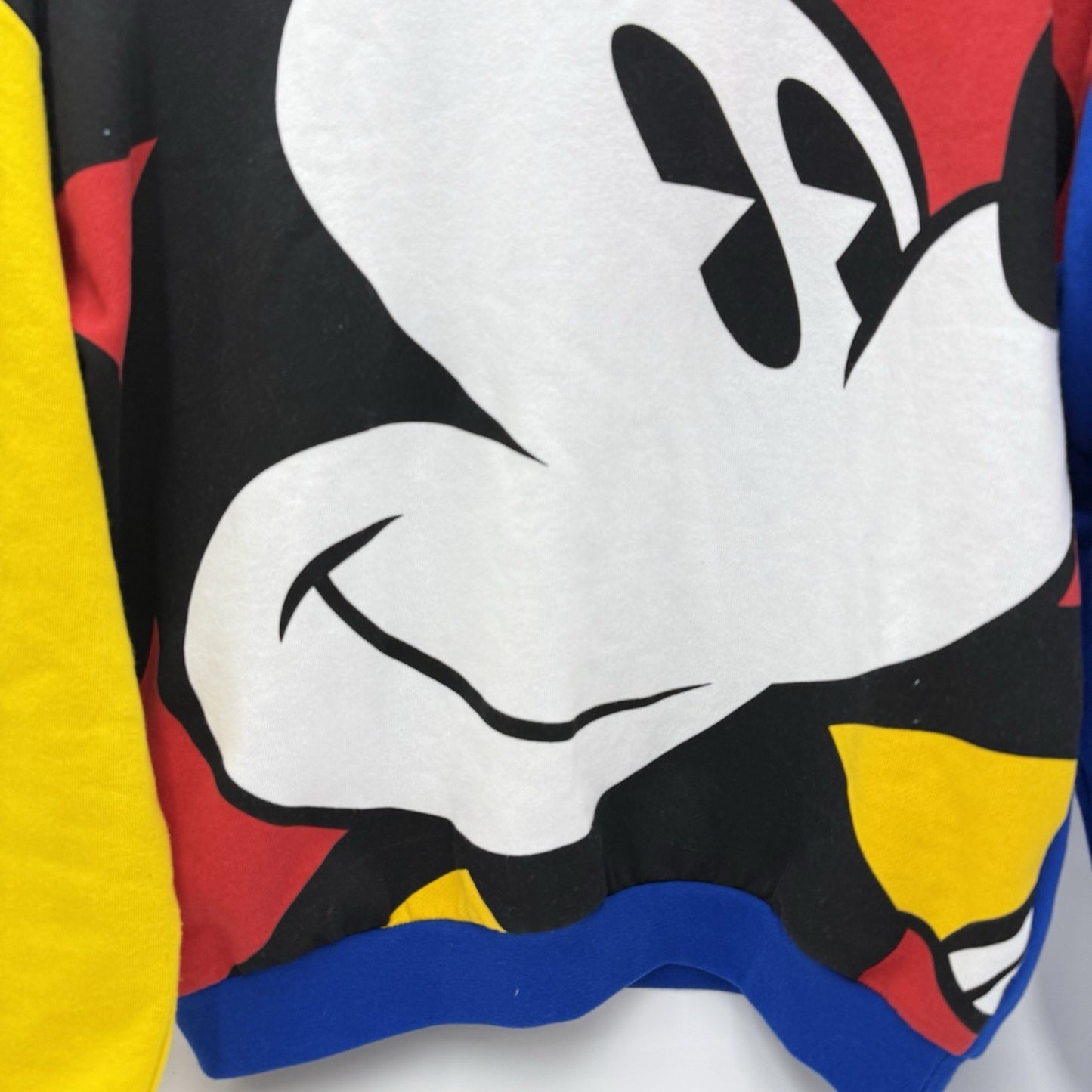 Disney Mickey Color Block Sweatshirt Slouchy Size XS Retro Unisex Vtg Preloved