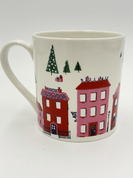 Rare Kate Spade New York Lenox Porcelain Arbor Village Christmas Coffee Mug 3.2”