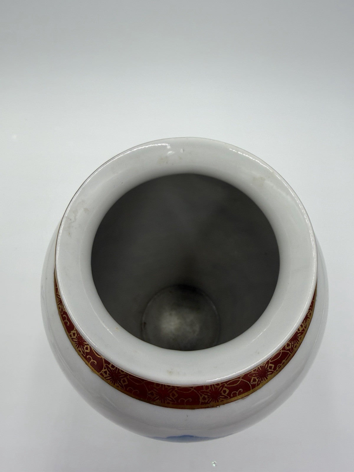 Antique Japanese Porcelain Satsuma vase Meiji period pagoda mountain 8.5”H