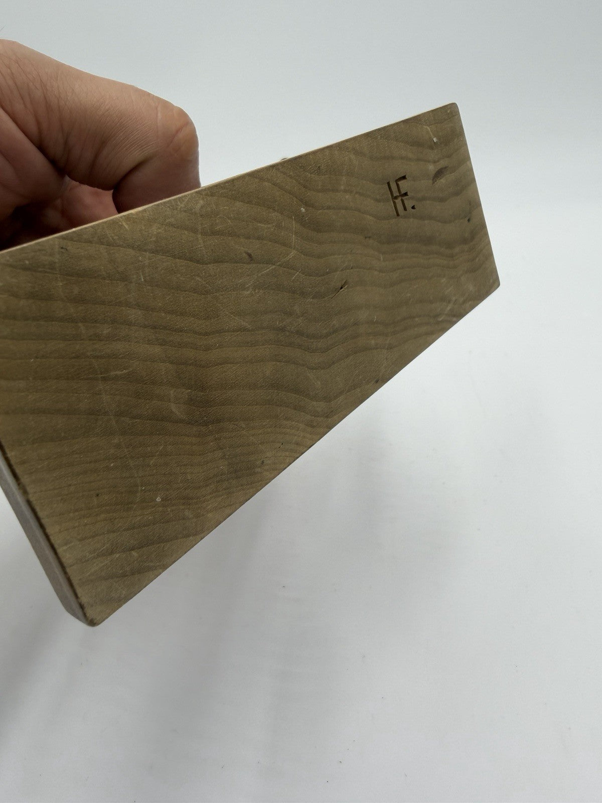 Swiss Folk Art Wood Carving Cow Signed HF Figurine Antique Switzerland 3.5”H X6”