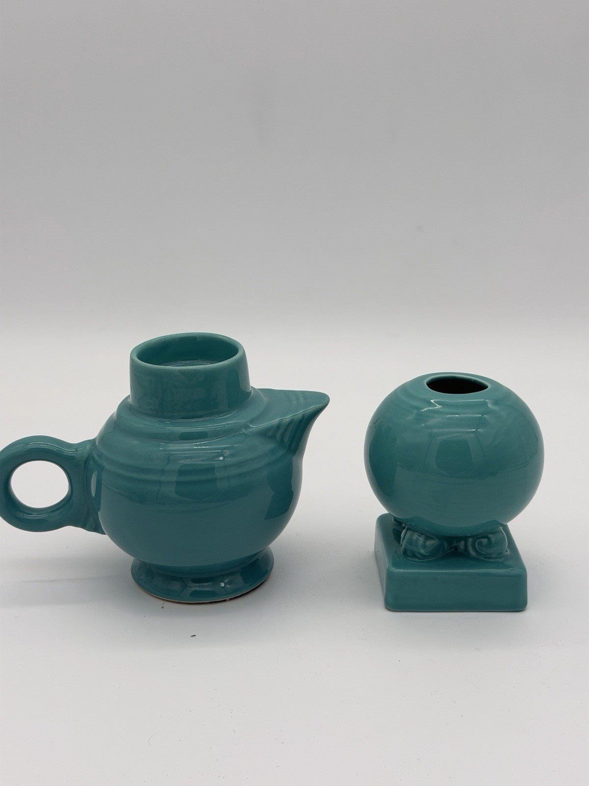 Fiestaware Turquoise Pottery Candleholders Set 2 PCs Fiesta USA