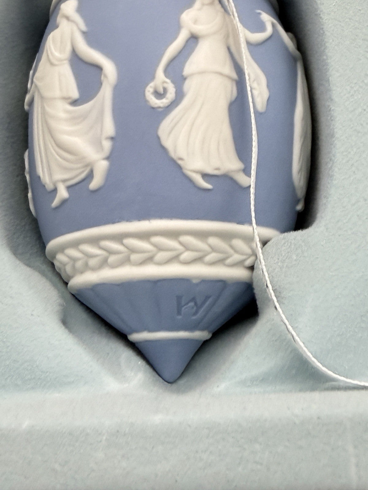 Wedgwood Jasperware Dancing Hours Blue/white Christmas Ornament