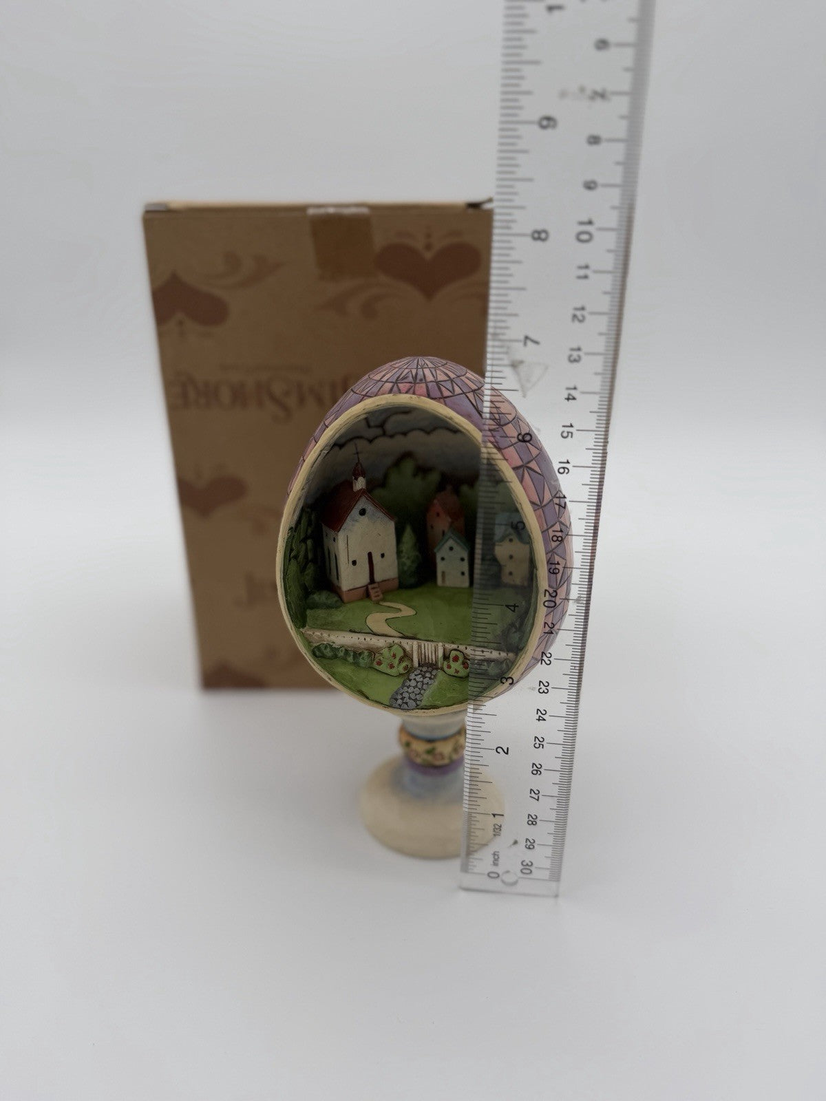 Jim Shore Small Town Big Blessings Egg Diorama Church Figurine 2006 Resin 7” Box