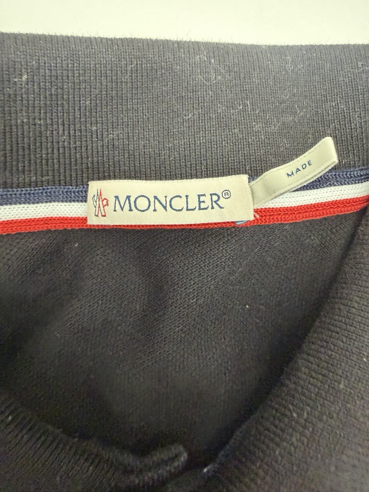 Moncler Men Black Slim Fit Polo Shirt Sz  L Fits M Cotton