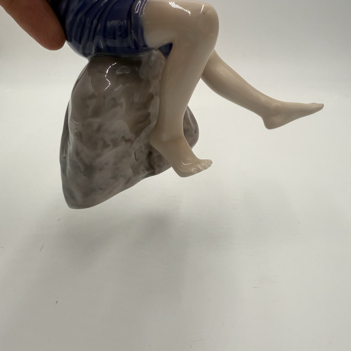 Bing & Grondahl Porcelain Denmark 8in Paddling About # 1757 Boy On Rock Figurine