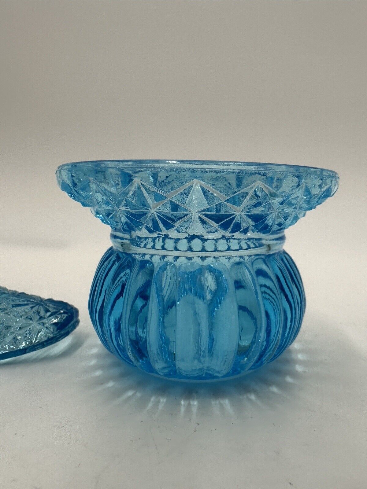 Fenton Victorian Shoes Set of 3 Mini Vase Vintage Aqua Blue Art Glass