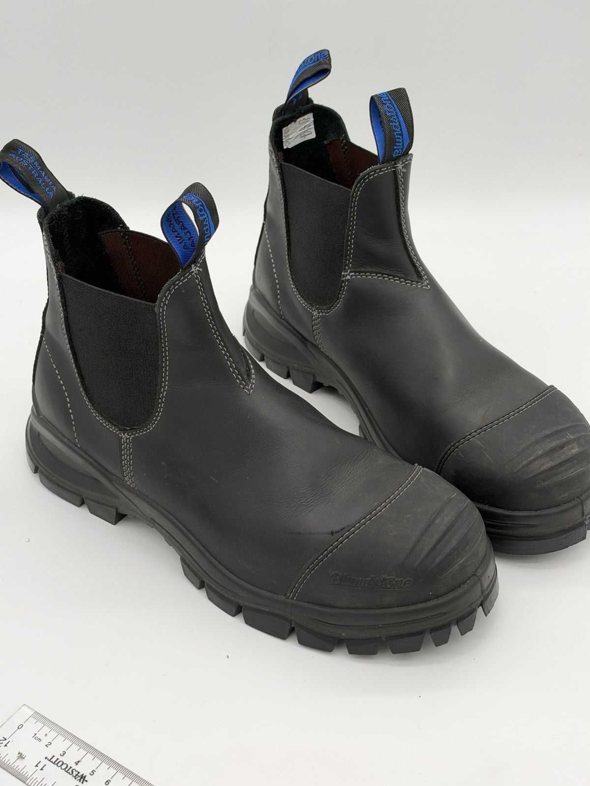 Blundstone 990 Safety Boots Mens Size 11 Chelsea Steel Toe Workwear Shoes Black