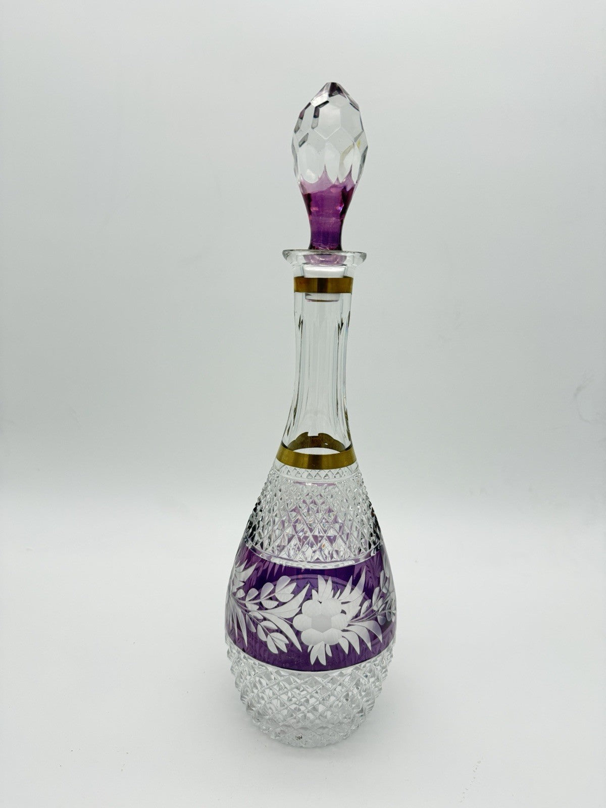 Marchioness Ebeling & Reuss Crystal Cordial Wine Decanter Amethyst W/stopper