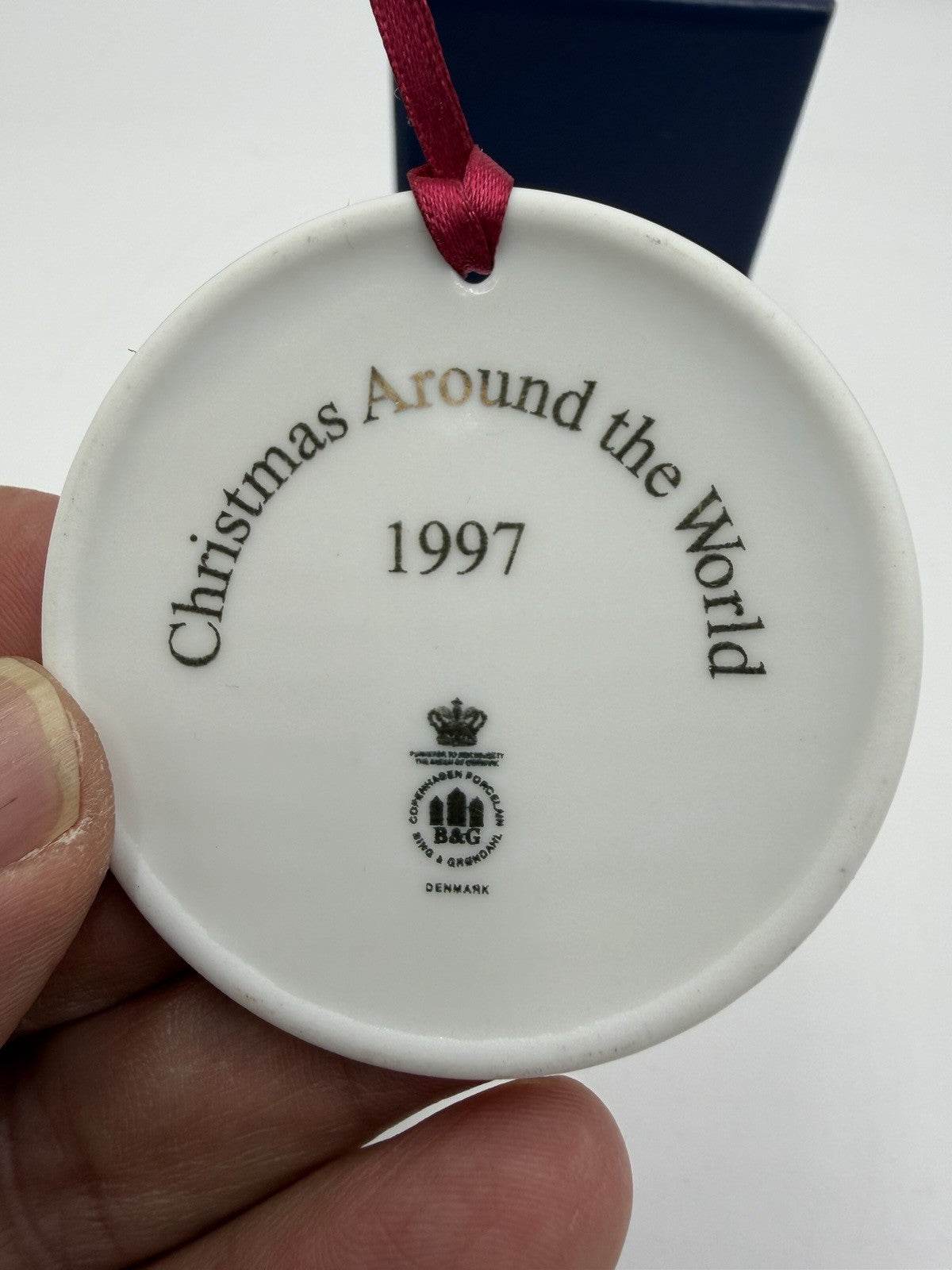 Royal Copenhagen Denmark Christmas Around The World 1996-1997 Porcelain Ornament