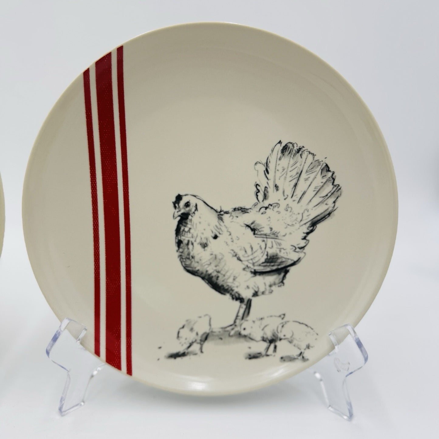 Creative Co-op M.Chad Barrett Chicken/Rooster salad Plates 8in 2 Pieces Rare