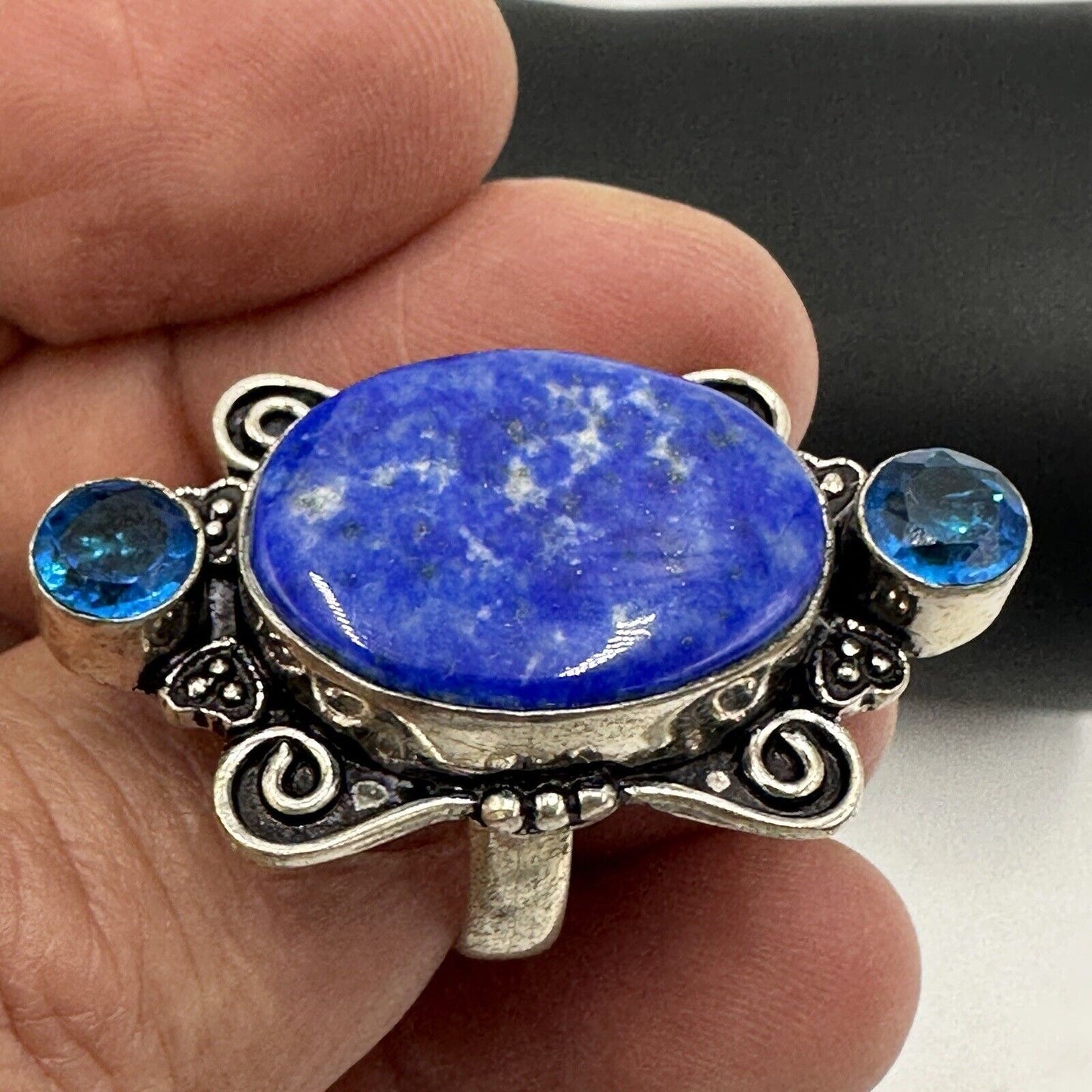 Lapis Women's Jewelry Ring Size 5 Sterling Silver 925 Lazuli Blue Antique