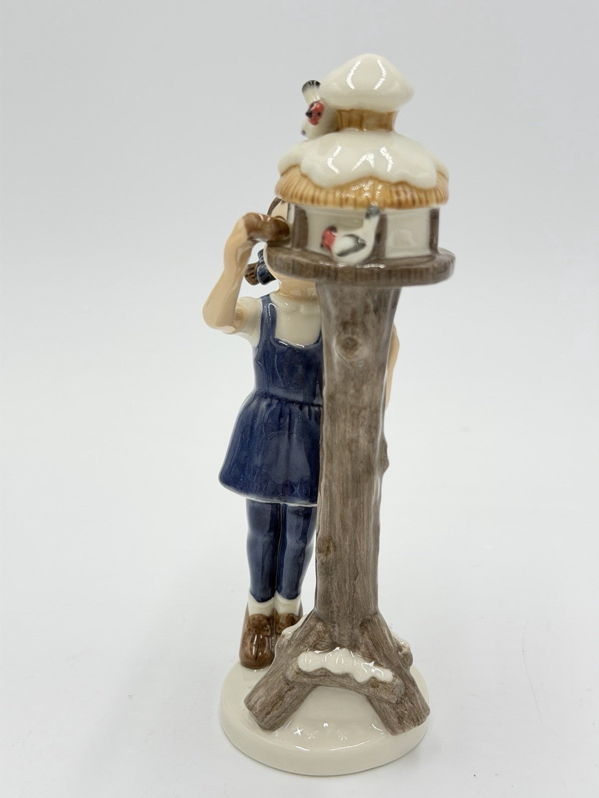 Royal Copenhagen Denmark Porcelain Painted Figurine 2001Girl Feeding Birds #757