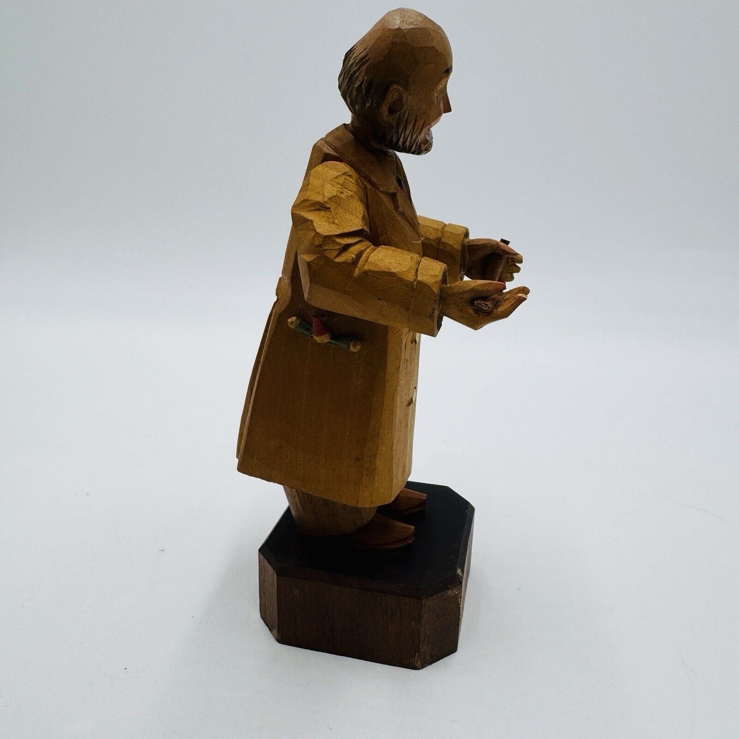 Vintage Anri Hand Carved Wood Doctor Figurine Pediatrics Medicine 6.75” Folk Art