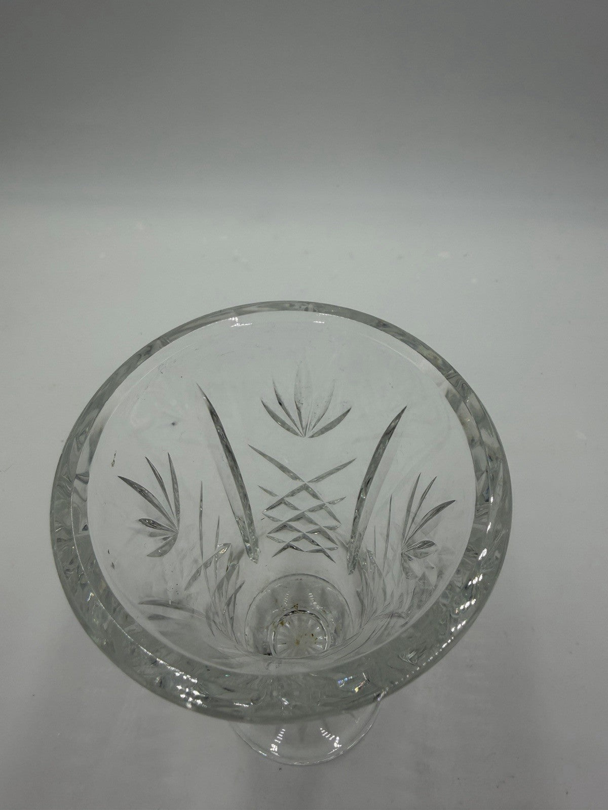 Waterford Ireland Lead Cut Crystal Ashbourne Pattern Footed Vase 6.5in