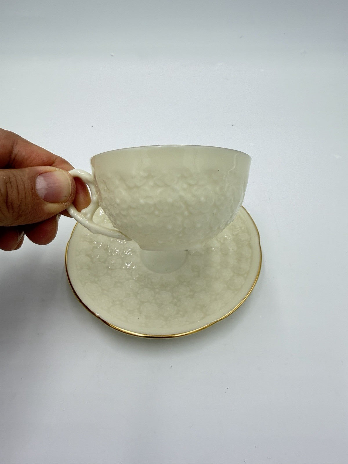 Lenox USA Hawthorne Reproduction 1889 1st Lenox Demitasse Cup & Saucer Set