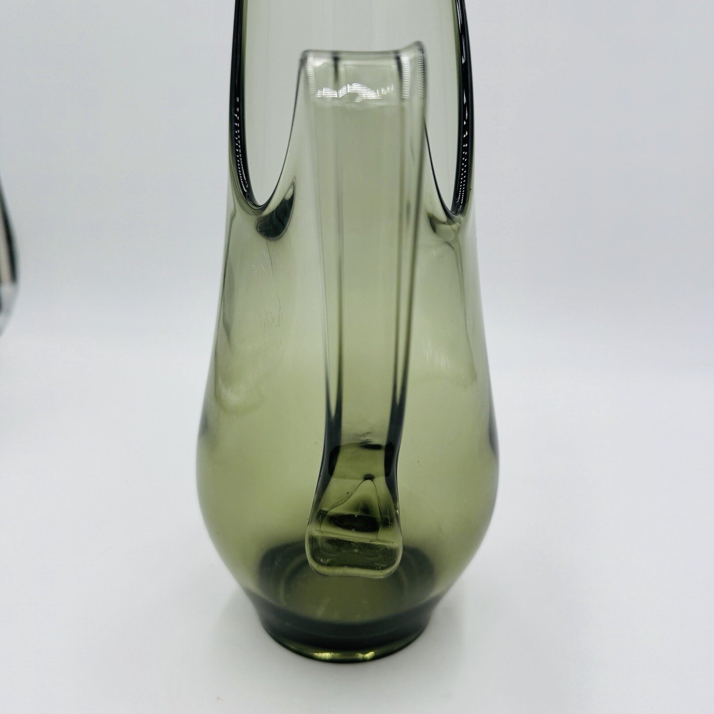 Viking Pitcher Swung Art Glass Charcoal 12.5in MCM Serveware Home Decor