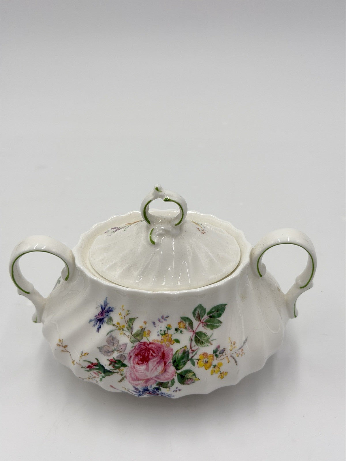 Royal Doulton England Porcelain Arcadia Sugar Bowl W/Lid H4802 Floral Vintage