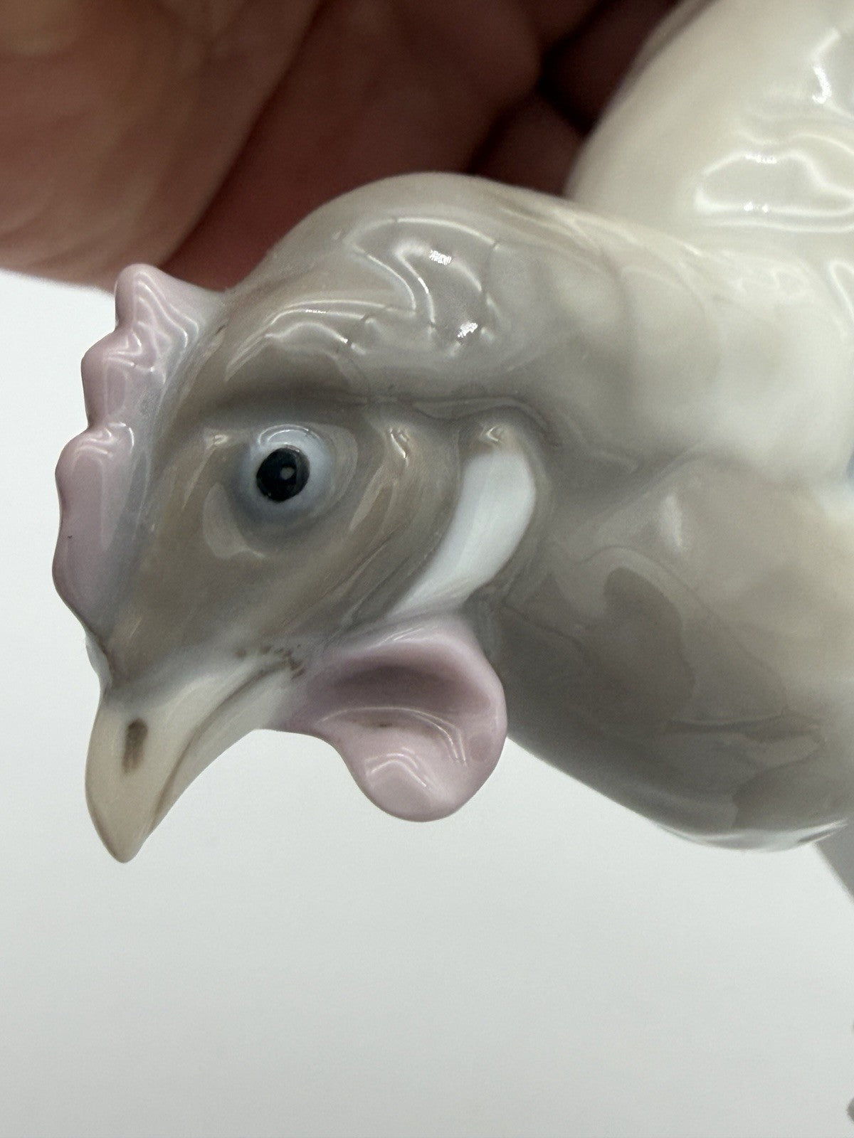 Rare Antique Karl Ens Volkstedt Germany Porcelain Rooster Chicken Hen Figurine