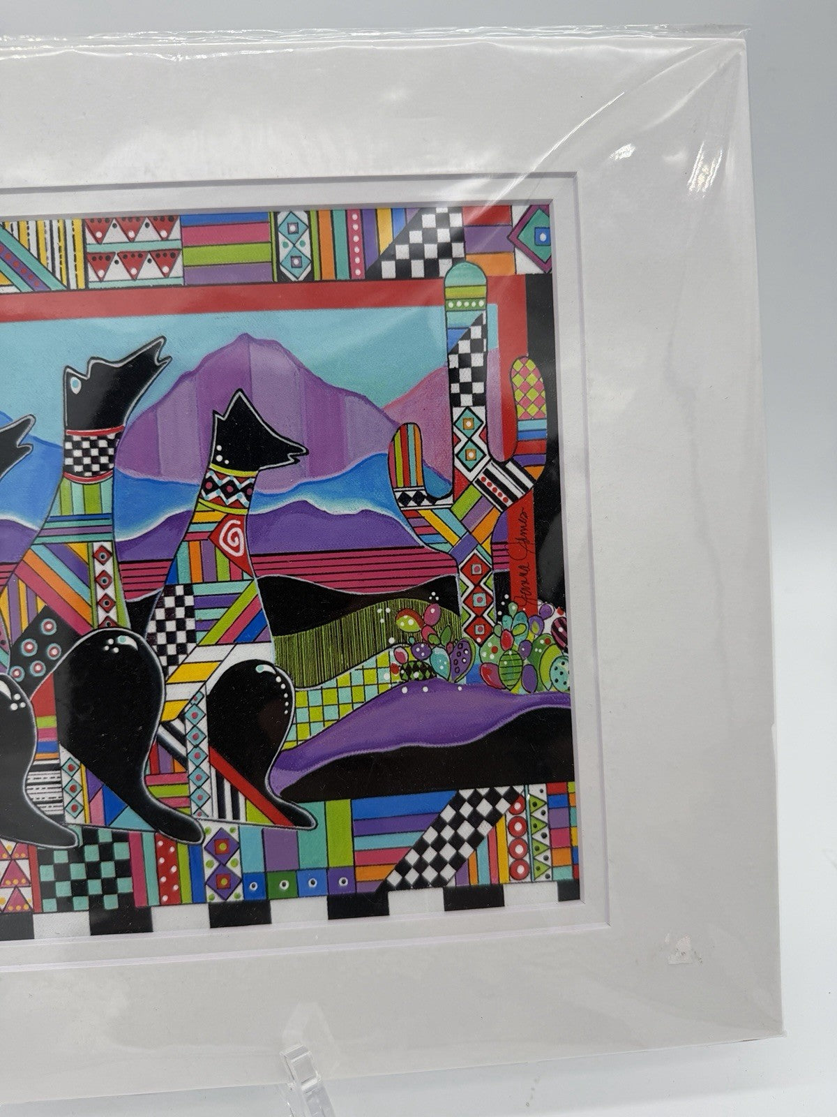 Jonna James Fine Art Desert Dawgs Archival Print Matted 10x7 Signed Vintage