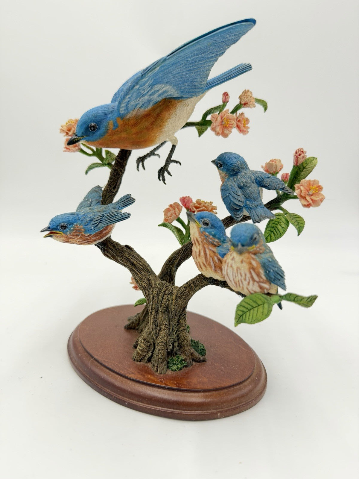 Danbury Mint First Flight Bluebird Family Figurine By Bob Guge Birds 8”H