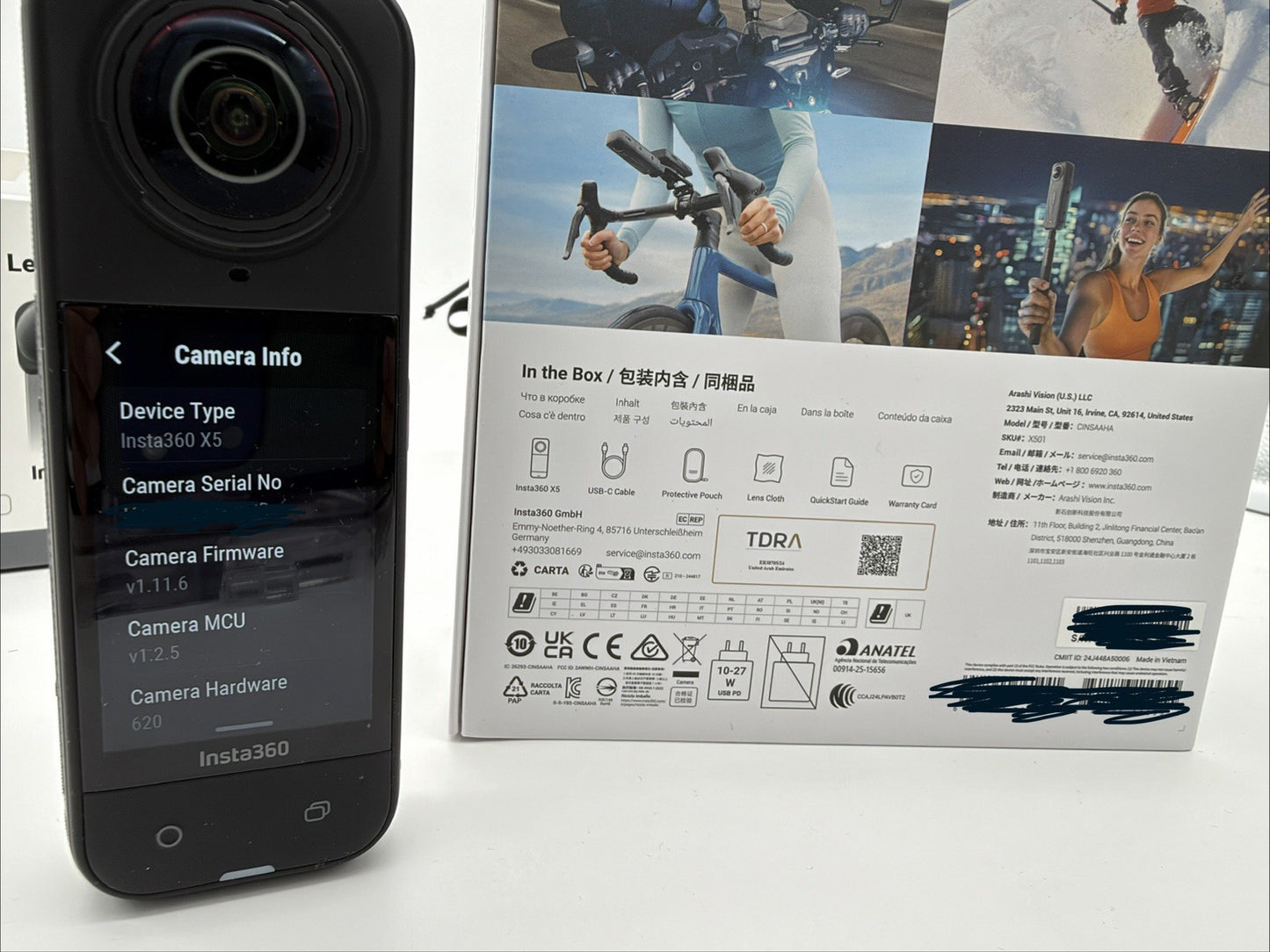 Insta360 X5 - Waterproof 8K 360 Video Action Travel Camera Extra Batteries Case