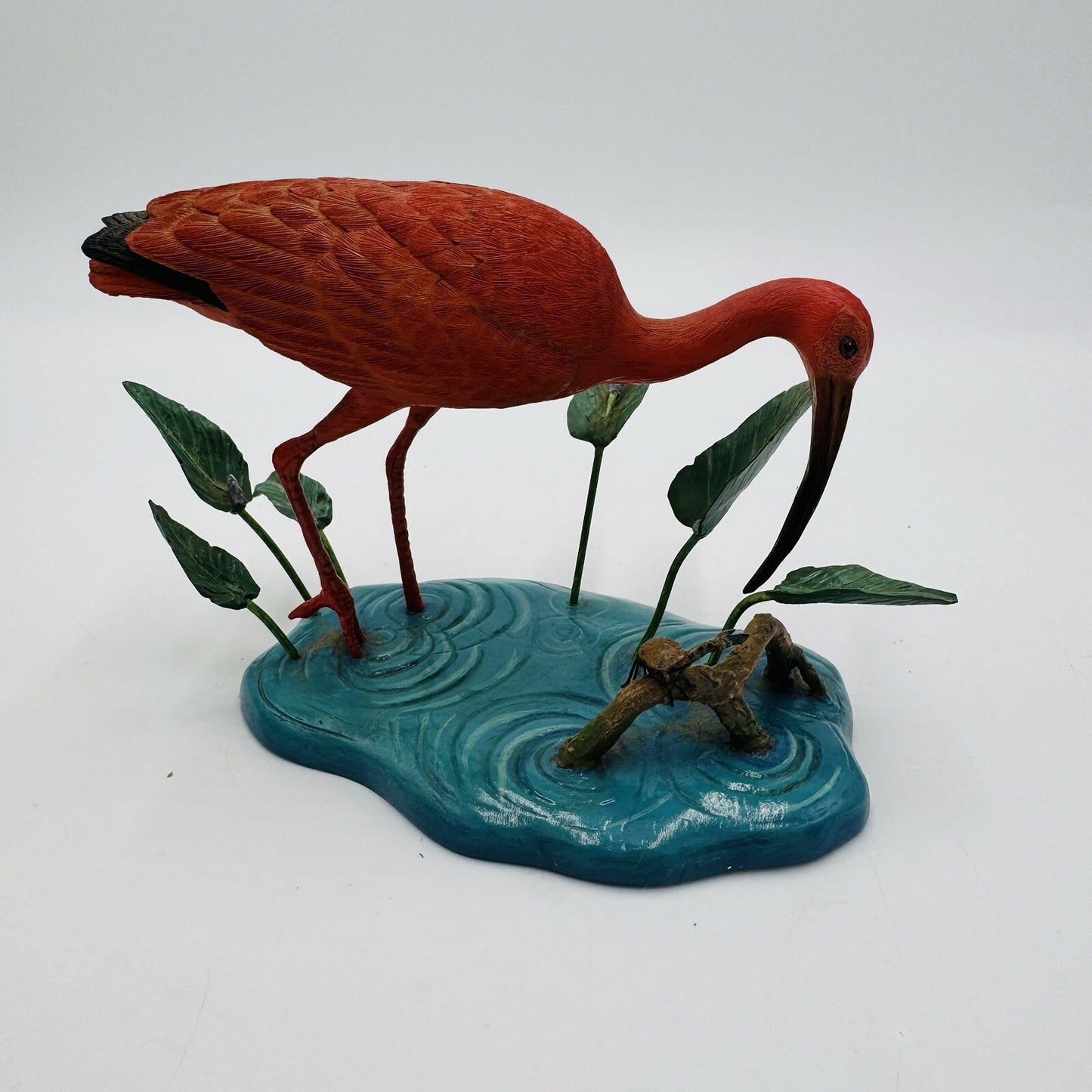 The Danbury Mint Scarlet Hunter Ibis Bird Figurine By Jeff Rechin 4” X 6” Nature