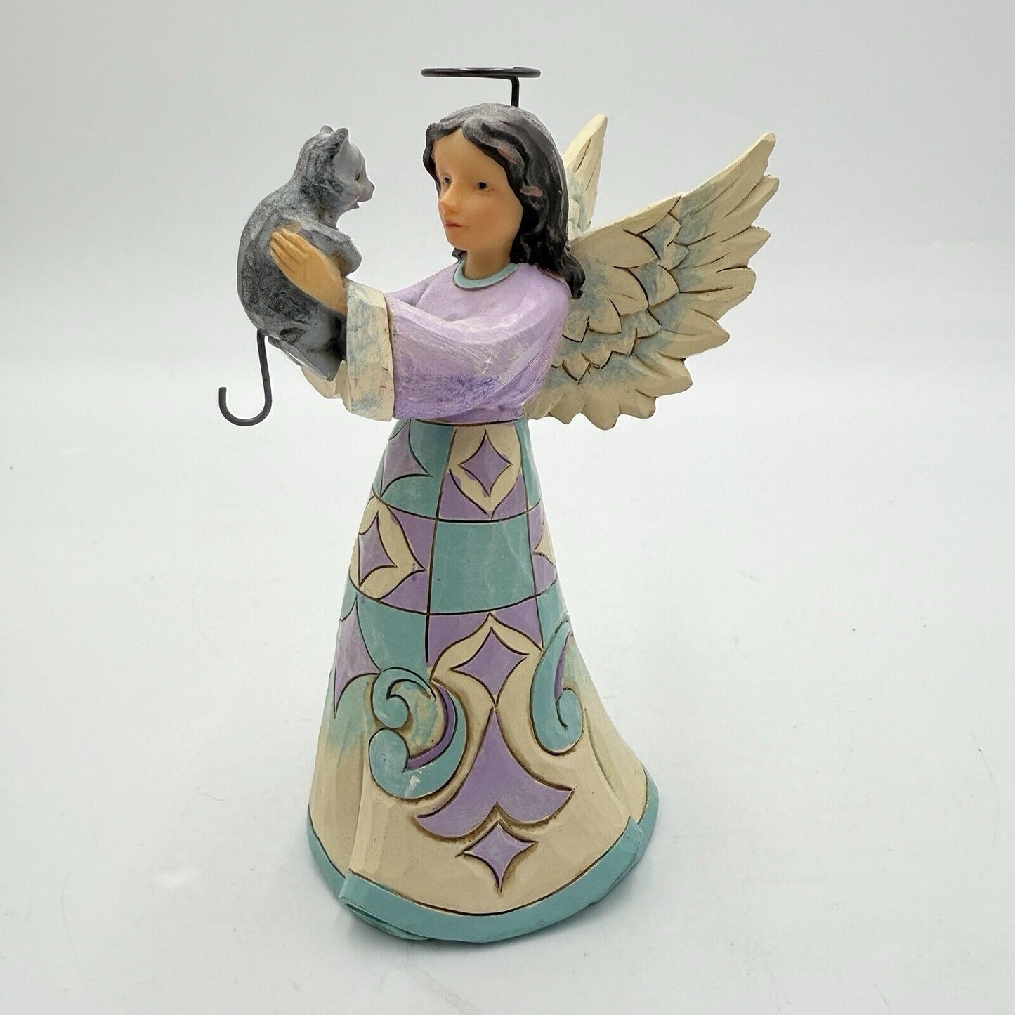 Jim Shore Enesco Faithful Friend Figurine Angel with Cat Kitten 5” Tall 4052057