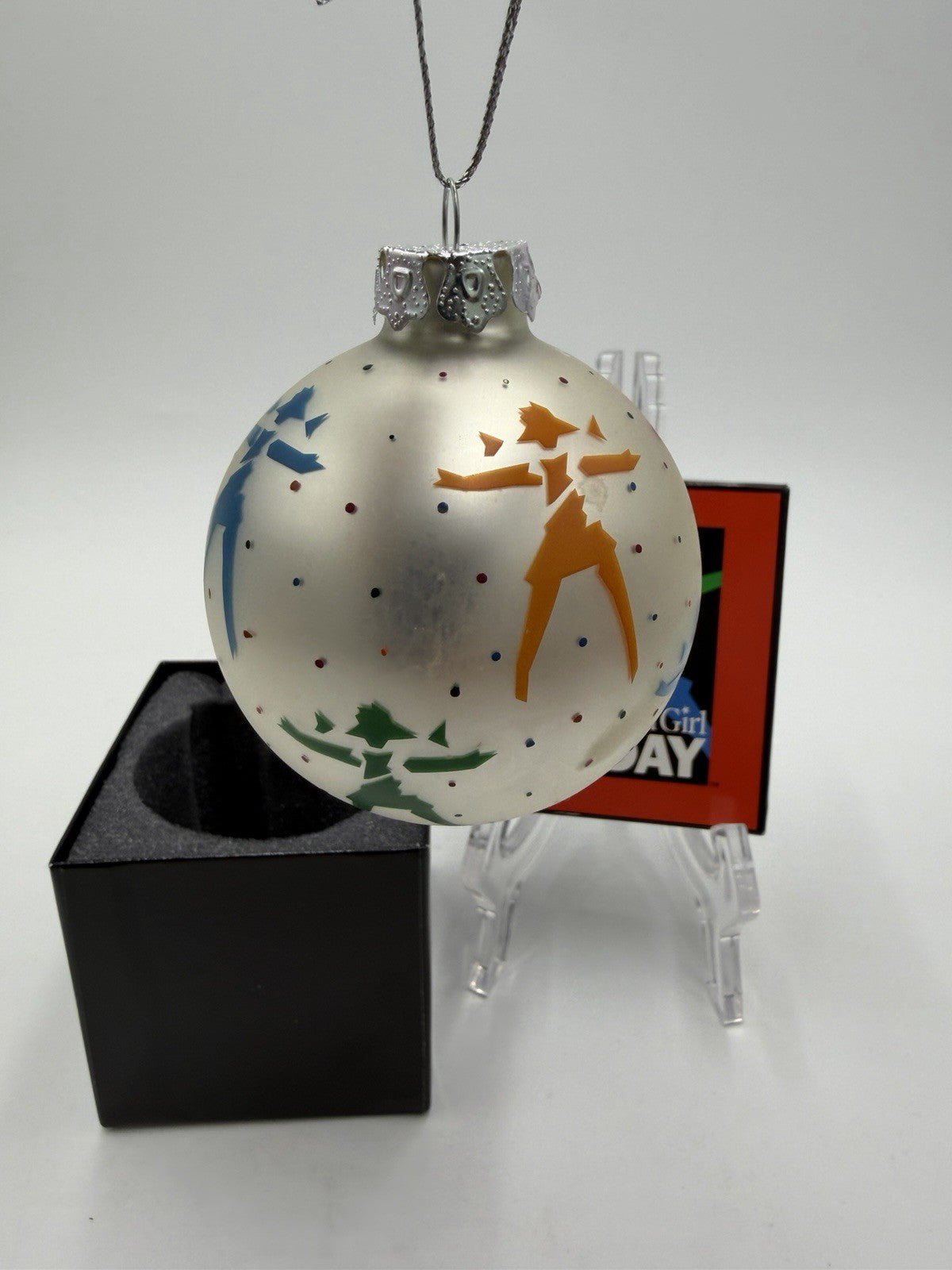 American Girl Today 1999 Silver Ball Art Glass Ornament AGTO1 Retired W/Box Vtg