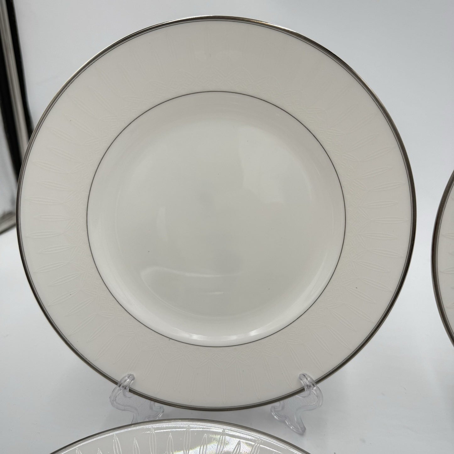 Waterford Fine British China Lismore Platinum  Salad Dessert Plates 4 PCs 8" New