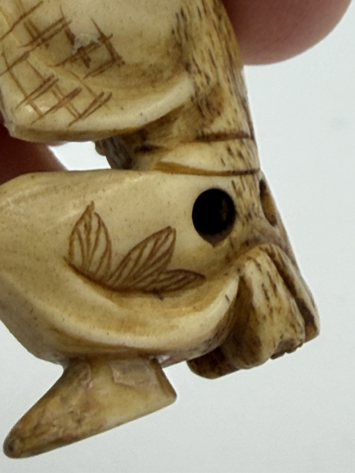 Antique Netsuke Japanese Edo 18th Century Hand Carved Miniature Figurine 1.8”H