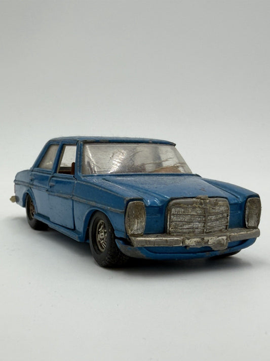 Vintage Corgi Mercedes Benz 240D Diecast 1970 Sky Blue Tan interior 1/35 UK