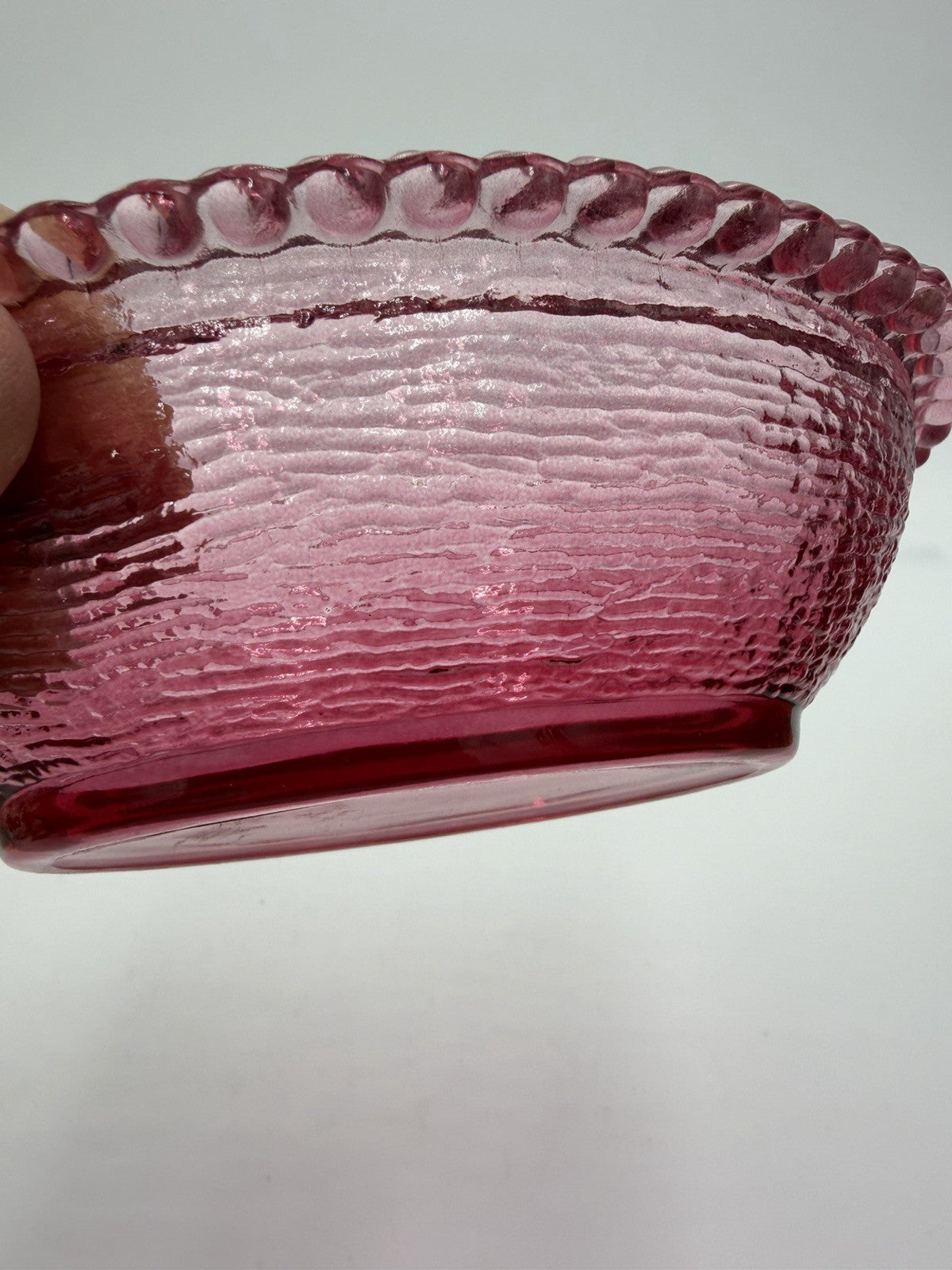 Vintage Indiana Art Glass Chicken /Hen on Nest Covered Dish Cranberry USA Rare