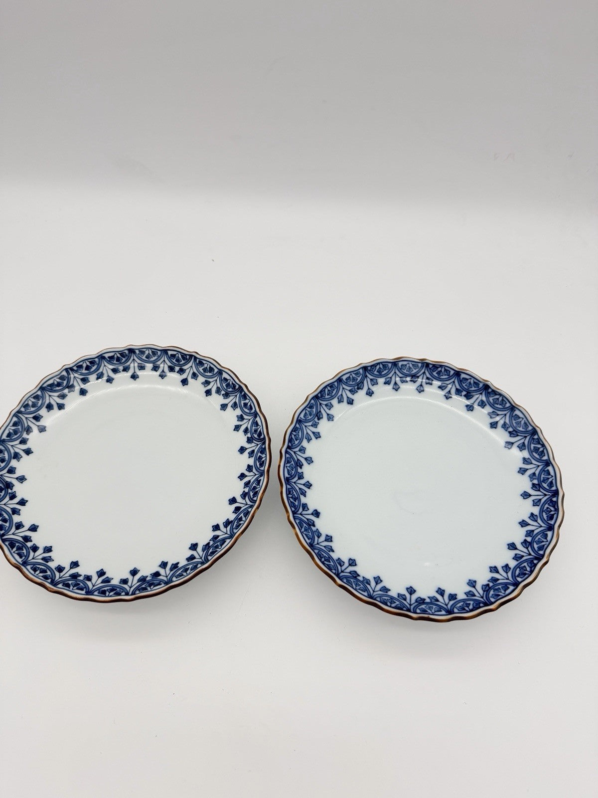 Antique Arita Japan Porcelain Blue /white Pedestal Painted Footed Serving Dish