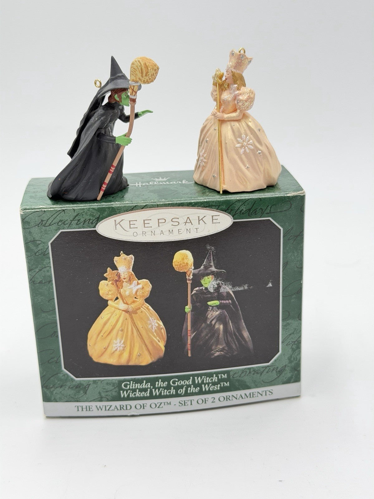 Hallmark Wizar Of Oz Glinda & Wicked Witch Mini Ornaments 2” Christmas