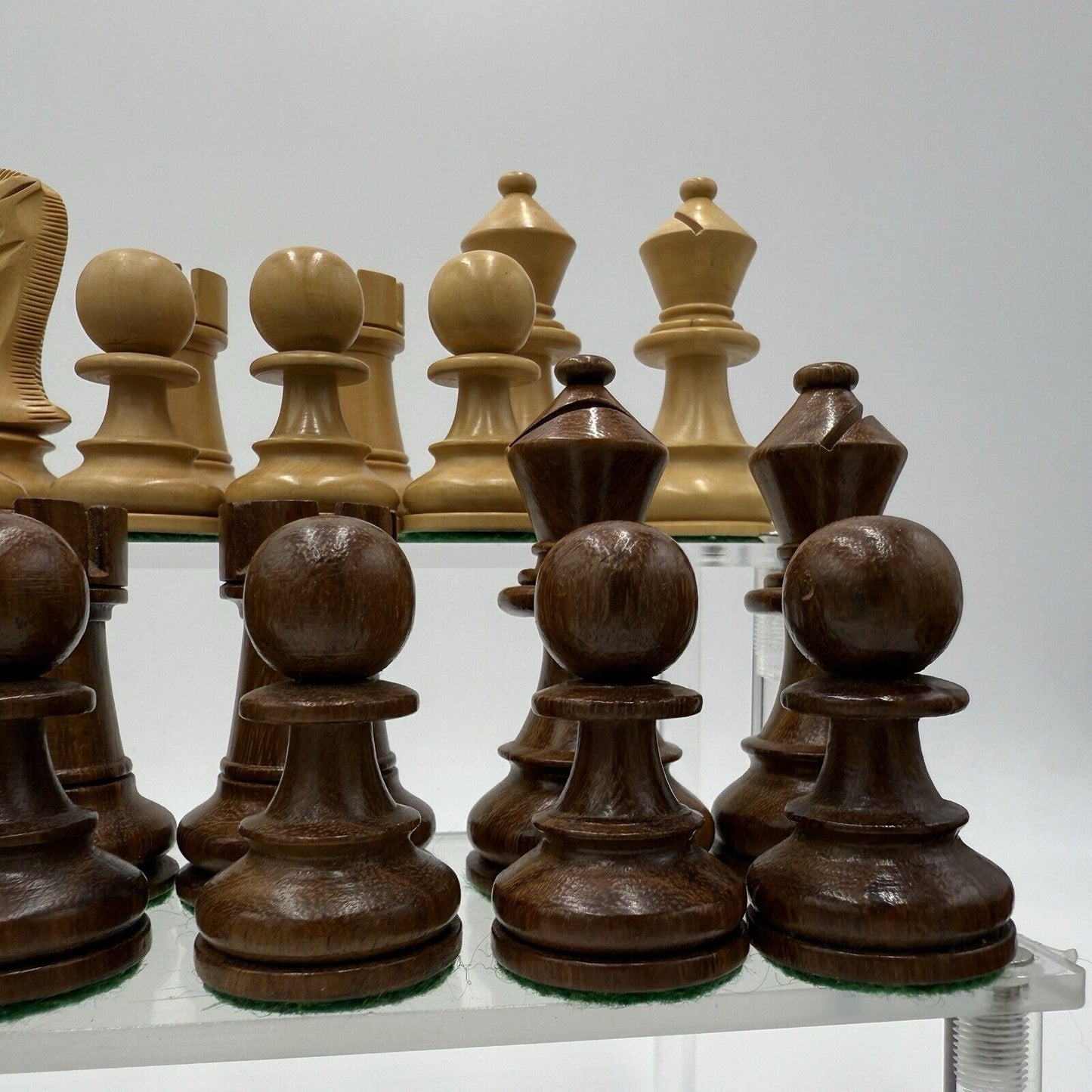 Vintage Wooden Limited Edition Tournament Weighted Chess Set King Height 3.9"