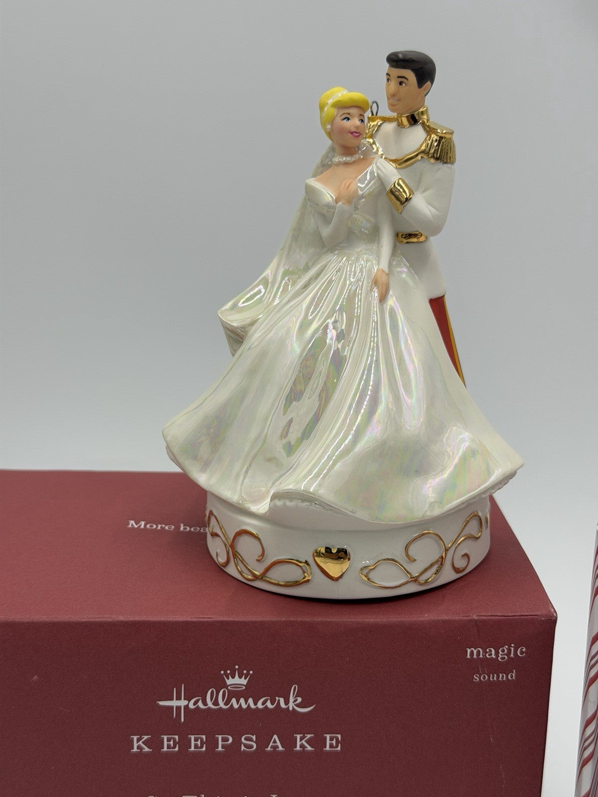Hallmark Keepsake Disney Cinderella Wedding Porcelain Magic Sound Ornament